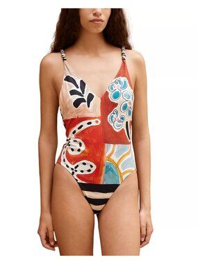 Alémais Michelle V Neck Patchwork Print Swimsuit Multi Size Medium
